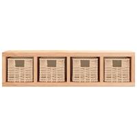 Wandschap met manden 62x18x16 cm massief walnotenhout - thumbnail