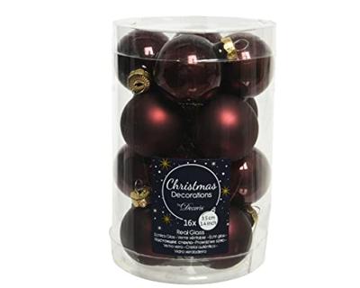 Decoris kerstballen glas mohanie 3,5cm 16st