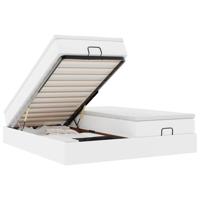 Ottoman bed met matrassen 160x200cm kunstleer wit - thumbnail