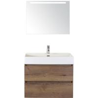 Maxx XL Badmeubelset 80 cm - Tabacco - Wastafel Kube 1 Kraangat met Sence Spiegel - thumbnail