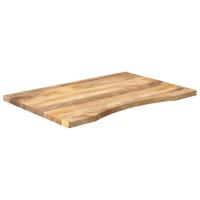 Bureaublad met ronding 90x50x2,5 cm massief ruw mangohout - thumbnail