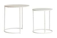 Light & Living Bijzettafel 'Sadar' Set van 2 stuks, kleur Wit/Lichtgrijs - thumbnail