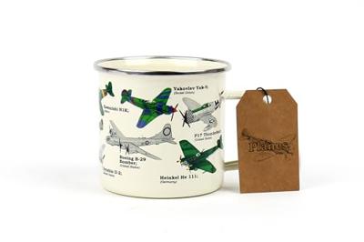Gift Republic Vliegtuig Emaille Mok