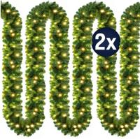 Kerstguirlande , slinger, kerstslinger 5mtr 80xLED -in/outdoor - inclusief - versiering - thumbnail