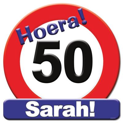 Paperdreams Kroonschild verkeersbord- 50 jaar sarah
