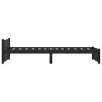 Bedframe massief hout zwart 90x200 cm - thumbnail