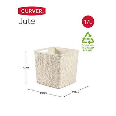 Curver jute mandje cube 17 liter offwhite