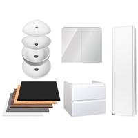 Badkamermeubelset BWS Sally 80 cm Twee Soft-Close Lades Met Waskom Hoogglans Wit - thumbnail