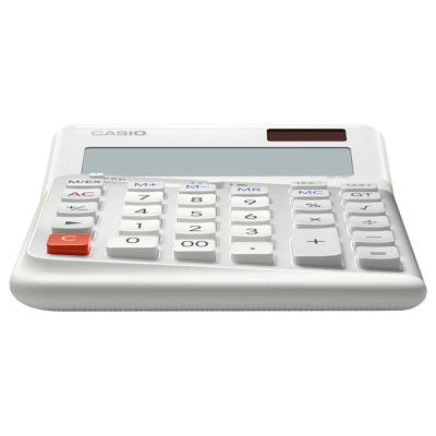 Casio DE-12E-WE Bureaurekenmachine Wit Aantal displayposities: 12 werkt op batterijen, werkt op zonne-energie (b x h x d) 140 x 188 x 35 mm