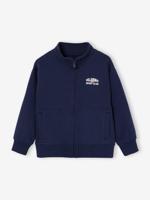 Sweater met rits voor jongens met een opstaande kraag marineblauw - thumbnail