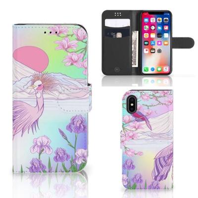 Apple iPhone X | Xs | Telefoonhoesje | Met pasjeshouder | Bird