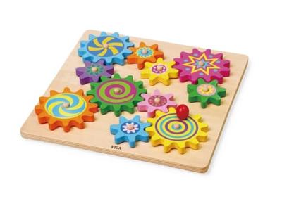 VIGA houten tandwielen activiteit speelgoed, afm 30x30 cm, 1 stuk