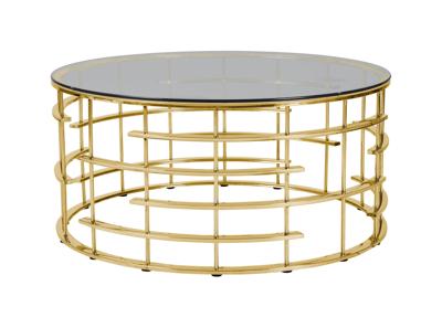 Artistiq Salontafel 'Marico' 90cm, kleur goud / donker glas