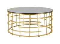 Artistiq Salontafel 'Marico' 90cm, kleur goud / donker glas - thumbnail