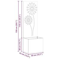 VidaXL Tuin privacy screen zwart 50 x 140 cm koudgewalst staal - thumbnail