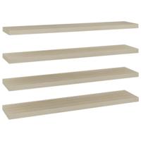 Wandschappen zwevend 4 st 120x23,5x3,8 cm MDF eikenkleurig - thumbnail