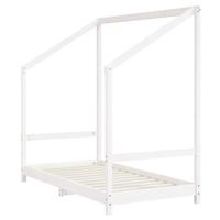 Kinderbedframe 80x160 cm massief grenenhout wit - thumbnail