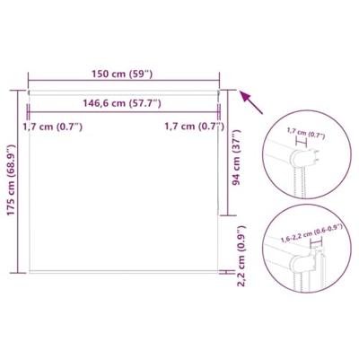 Rolgordijn 150x175 cm stofbreedte 146,6 cm verduisterend geel Rolgordijn 150x175 cm stofbreedte 146,6 cm verduisterend geel