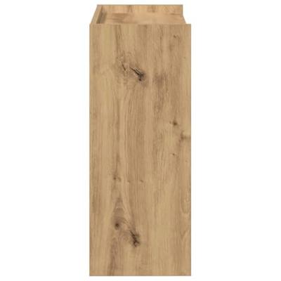 Schoenenrek 60x25x62 cm bewerkt hout artisanaal eikenkleur