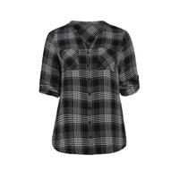 Paprika geruite blouse zwart - thumbnail