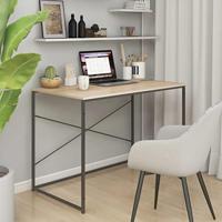 Computerbureau 110x60x70 cm bewerkt hout zwart en eikenkleurig - thumbnail