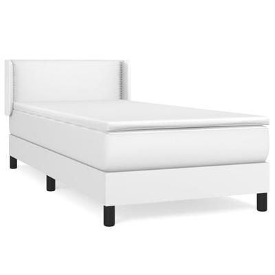 Boxspring met matras kunstleer wit 180x200 cm - thumbnail