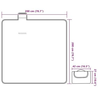 VidaXL Picknickkleed opvouwbaar gestreept 200x200 cm fluweel blauw wit VidaXL Picknickkleed opvouwbaar gestreept 200x200 cm fluweel blauw wit