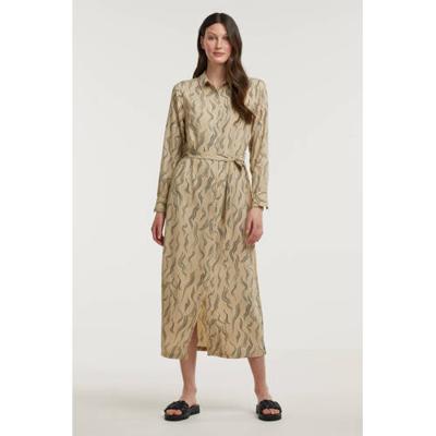 Another-Label blousejurk Chaniwa met all over print en ceintuur beige Another-Label blousejurk Chaniwa met all over print en ceintuur beige