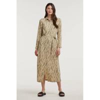 Another-Label blousejurk Chaniwa met all over print en ceintuur beige - thumbnail