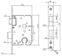 Deurslot pc551535/50 rvs - thumbnail