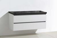 Lambini Designs Trend Stone badkamermeubel hoogglans wit 100cm, 0 kraangaten - thumbnail