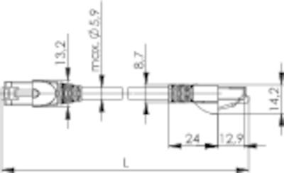 Telegärtner 100008028 RJ45 Netwerkkabel, patchkabel CAT 6A S/FTP 0.25 m Grijs Vlambestendig, Halogeenvrij, UL gecertificeerd 1 stuk(s)