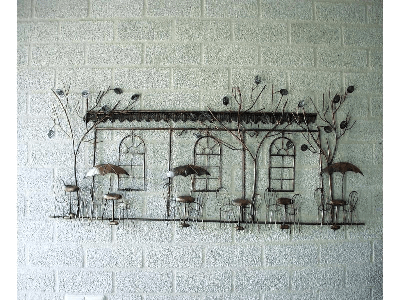 Wanddecoratie terras metaal