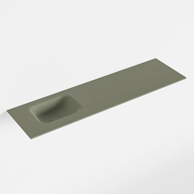 MONDIAZ LEX Army solid surface inleg wastafel voor toiletmeubel 110cm. Positie wasbak links