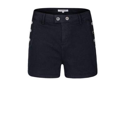 Morgan high waist slim fit short met zijstreep marine