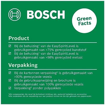Bosch Groen EasySpiritLevel Waterpas | Inclusief Batterijen - 06036670Z0 Bosch Groen EasySpiritLevel Waterpas | Inclusief Batterijen - 06036670Z0