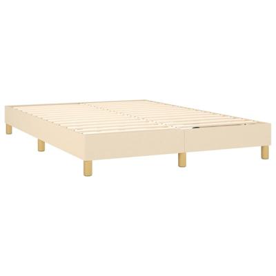 Boxspring met matras stof crèmekleurig 140x190 cm