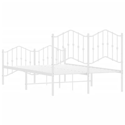 Bedframe met hoofd- en voeteneindemetaal wit 120x190 cm Bedframe met hoofd- en voeteneindemetaal wit 120x190 cm