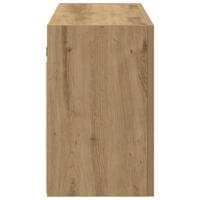 Badkamerwandkast 100x25x40cm bewerkt hout artisanaal eikenkleur - thumbnail