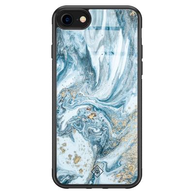 iPhone SE 2020 glazen hardcase - Marble sea