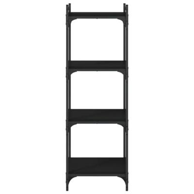 Boekenkast 4-laags 40x30x120 cm bewerkt hout zwart Boekenkast 4-laags 40x30x120 cm bewerkt hout zwart