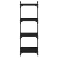 Boekenkast 4-laags 40x30x120 cm bewerkt hout zwart - thumbnail