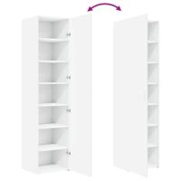 Hoge kast 45x42,5x185 cm bewerkt hout wit - thumbnail