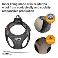 Curli Hondentuigje Merino 28-32 Cm Merinowol Zwart - thumbnail