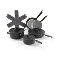 BE Living Pannenset Essential keramische anti-aanbaklaag - geschikt voor alle warmtebronnen - zwart - 5 Delig - thumbnail