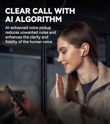 Edifier X5 Pro Active Noise Cancelling Earbuds met AI-verbeterde gesprekken, Snel opladen, Spelmodus, App-aanpassing, IP55-waterdicht, Waar Draadloze Bluetooth 5.3 Oordopjes - Ivoor
