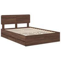 Bedframe met lade Bruine eik 150 x 200 cm Geconstrueerd hout - thumbnail