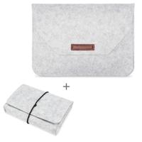 Draagbare Air Permeable voelde mouw tas voor MacBook laptop met Power opbergtas grootte: 12 inch (grijs) - thumbnail