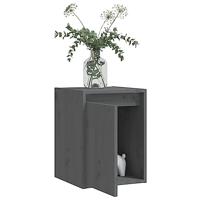 Wandkasten 2 st 30x30x40 cm massief grenenhout grijs - thumbnail