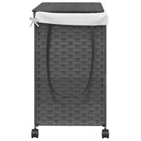 Wasmand op wielen 60x35x60,5 cm rattan grijs - thumbnail